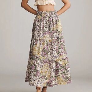 NWT Anthropologie Somerset Spring Floral Maxi Skirt